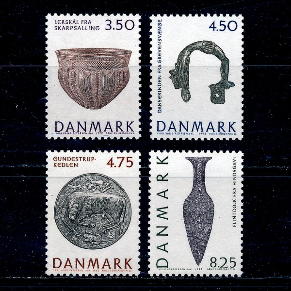 DENMARK(ũ)-#953~6(4)-TREASURES OF NATL.MUSEUM()-1992.2.13