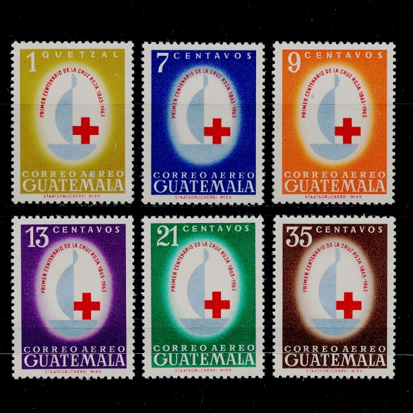 GUATEMALA(׸)-#C304~9(6)-CENTENARY EMBLEM,RED CROSS()-1964.9.9