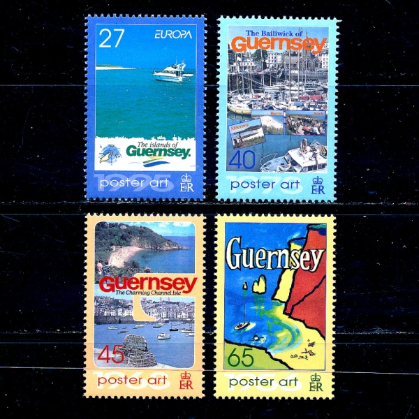 GUERNSEY()-#802~6(4)-POSTER ART,SEAHORSES( Ʈ,ؾ)-2003.4.10