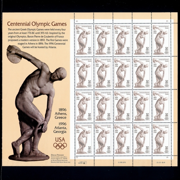 UNITED STATES(미국)-#32c-20매 전지-CENTENNIAL OLYMPIC GAMES(100주년 올림픽)-1996년