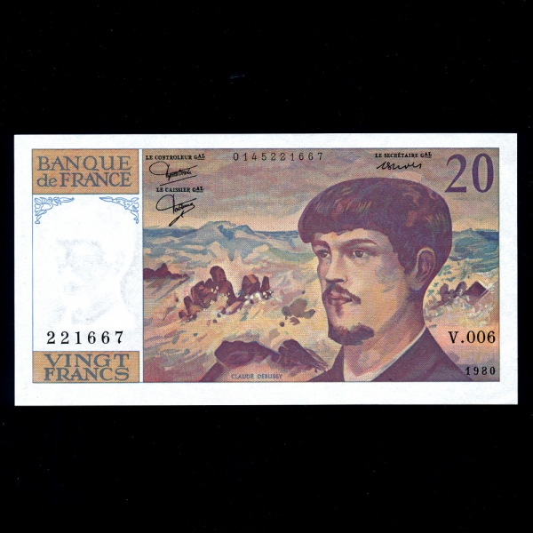 FRANCE--P151a-CLAUCE DEBUSSY(Ŭε ߽- ۰)-20 FRANCS-1980