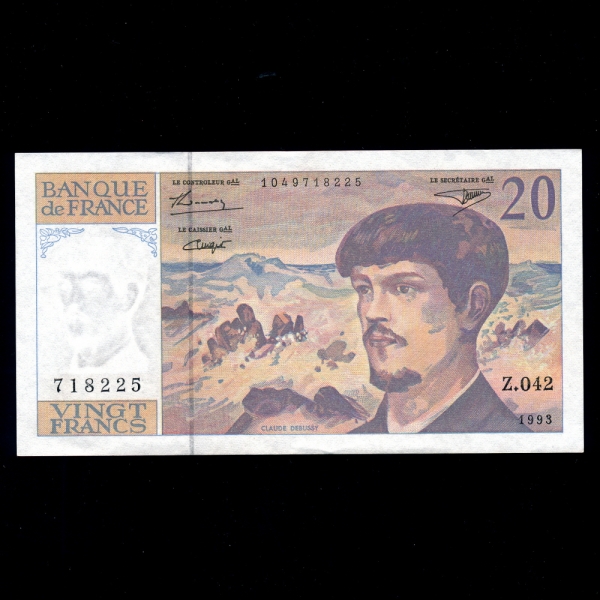 FRANCE--P151g-CLAUCE DEBUSSY(Ŭε ߽- ۰)-20 FRANCS-1993