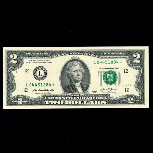 UNITED STATES OF AMERICA-̱-P538-THOMAS JEFFERSON(丶 ۽-)-STAR NOTE-2 DOLLARS-2013