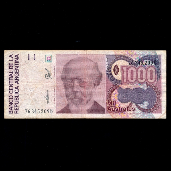 ARGENTINA-ƸƼ-P329-1,000 AUSTRALES-1988~90