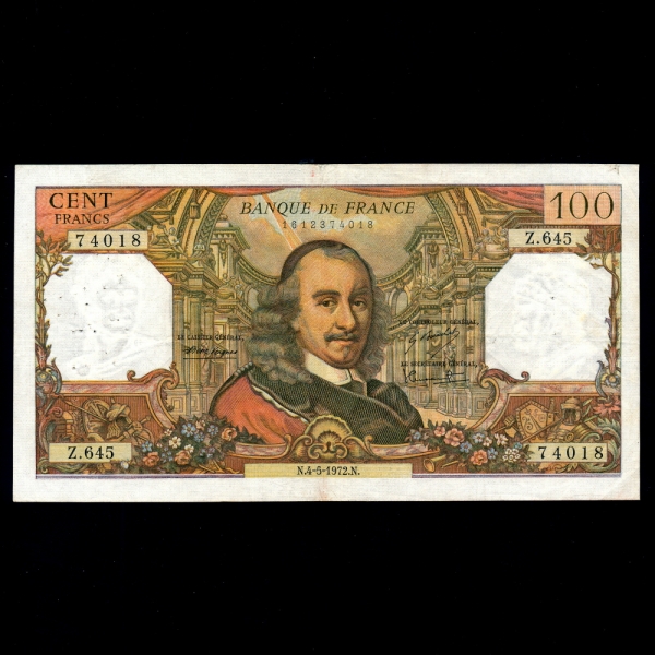 FRANCE--P149d-PIERRE CORNEILLE(ǿ ڸ-  ۰)-100 FRANCS-1972