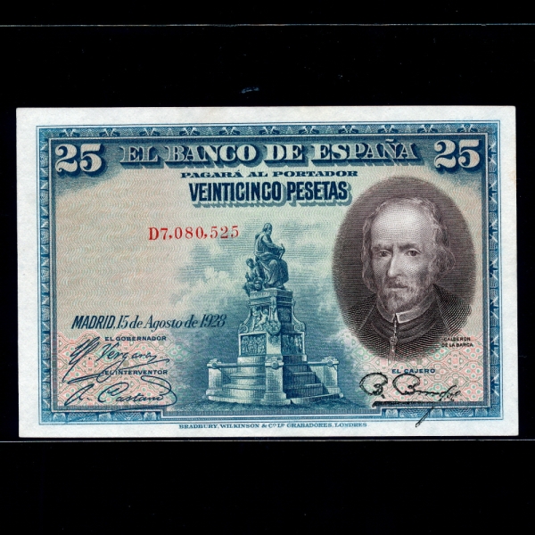 SPAIN--P74a-PEDRO CALDERON DE LA BARCA( Į  ٸī-۰)-25 PESETAS-1928