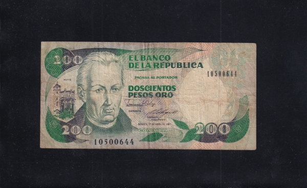 COLOMBIA-ݷҺ-P429d-200 PESOS ORO-1987