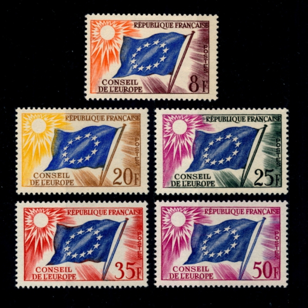 FRANCE(프랑스)-#102~6(5종)-COUNCIL OF EUROPE FLAG(유럽의 국기)-1958~59년