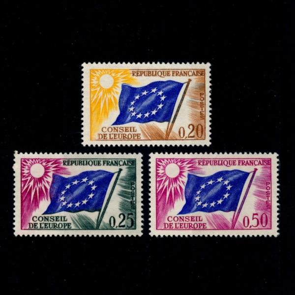FRANCE(프랑스)-#107~9(3종)-COUNCIL OF EUROPE FLAG(유럽의 국기)-1963.1.3일