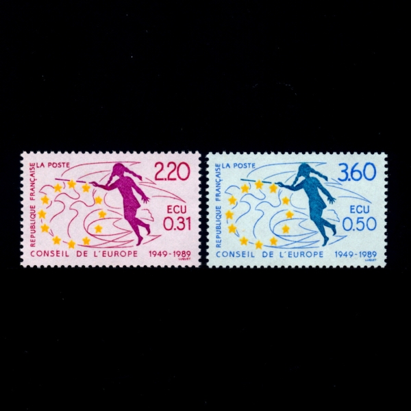 FRANCE()-#1045~6(2)-COUNCIL OF EUROPE, 40TH ANNIV.( ȸ)-1989.2.4