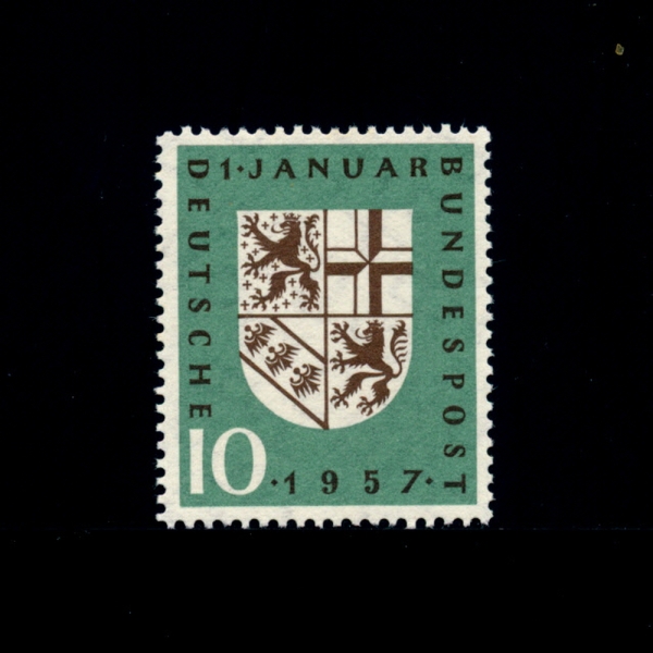 GERMANY()-#754-10pf-SAAR COAT OF ARMS(Saarland  )-1957.1.2