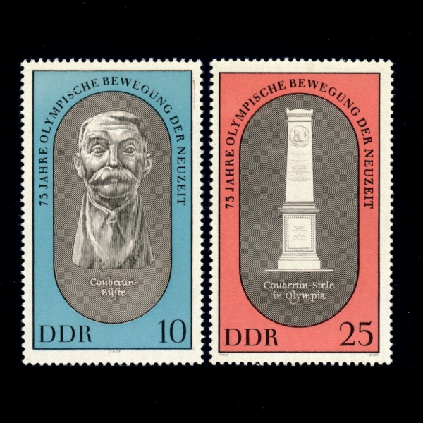 GERMAN DEMOCRATIC REPUBLIC()-#1123~4(2)-REVIVAL OF THEOLYMPIC GAMES, 75TH ANNIV.(ø)-1969.6.6