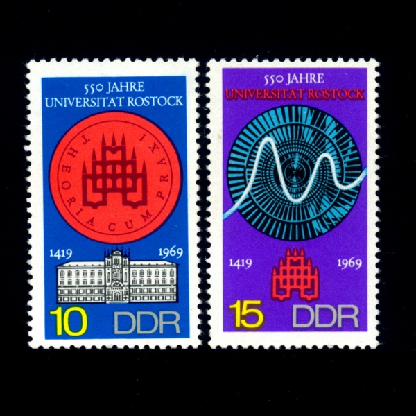 GERMAN DEMOCRATIC REPUBLIC()-#1150~1(2)-550TH ANNIV. OF ROSTOCK UNIVERSITY(ν б)-1969.11.12