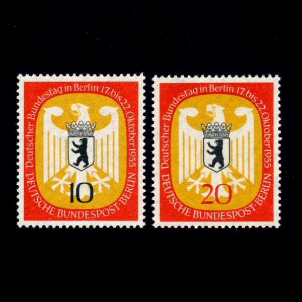 GERMAN OCCUPATION STAMPS()-#9N116~7(2)-ARMS OF BERLIN(  )-1955.10.17