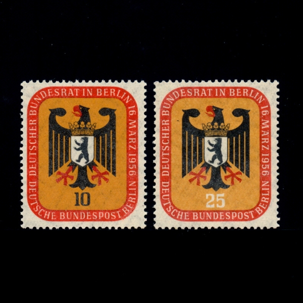 GERMAN OCCUPATION STAMPS()-#9N118~9(2)-ARMS OF BERLIN(  )-1956.3.16