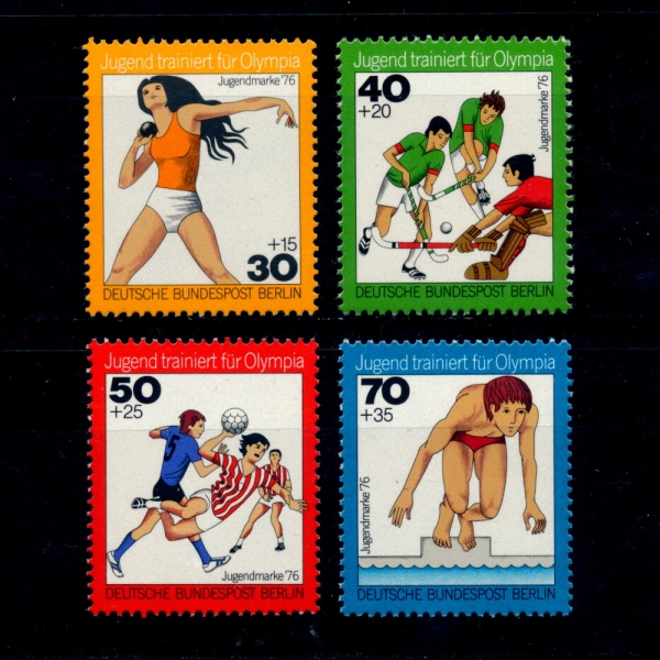 GERMAN OCCUPATION STAMPS()-#9NB124~7(4)-YOUTH TRAINING FOR OLYMPIC GAMES(ûҳ ø )-1976.4.6