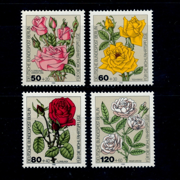 GERMAN OCCUPATION STAMPS()-#9NB193~6(4)-FLOWERS(Ĺ)-1982.10.14