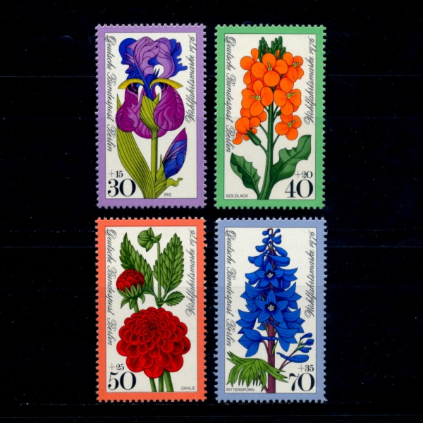 GERMAN OCCUPATION STAMPS()-#9NB128~31(4)-FLOWERS(Ĺ)-1976.10.14