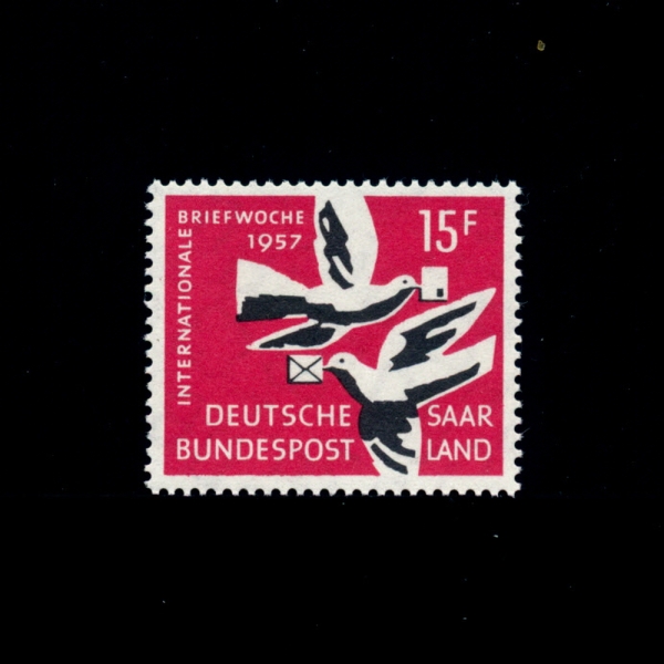 SAARLAND(縦)-#288-15f-CARRIER PIGEONS(ĳ ѱ)-1957.10.5