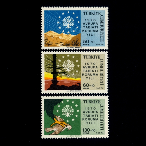 TURKEY(Ű)-#B132~4(3)-PRPTECTION OF WILDLIFE, BIRD OF PREY(߻  ȣ,ͱݷ)-1970.2.9