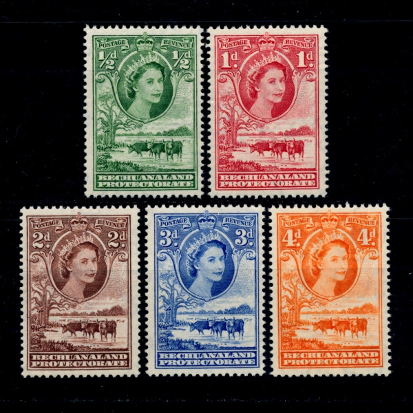 BECHUALAND PROTECTORATE(߾Ƴ ȣ)-#154~8(5)-ELIZABETH II, CATTLE AND BABAB(ں,,ƴܼҴϾ ŸŸ)-1955~58