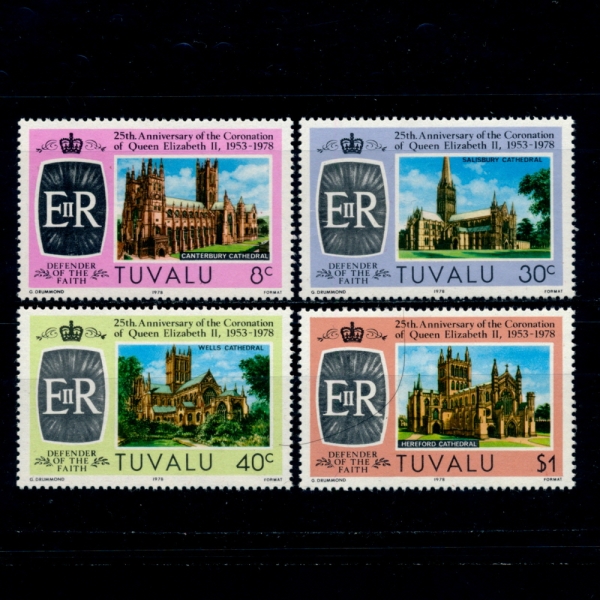 TUVALU(߷)-#81~4(4)-CENTERBURY CATHEDRAL(ĵͺ 뼺)-1978.6.2