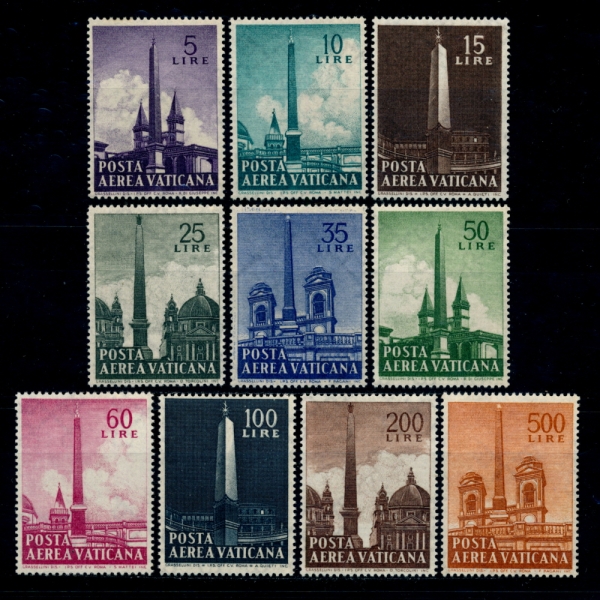 VATICAN CITY(Ƽĭ ñ)-#C35~44(10)-OBELISKS ROME(θ , ũ)-1959.10.27