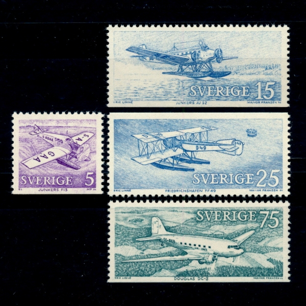 SWEDEN()-#936~9(4)-HISTORIC PLANES( )-1972.9.8