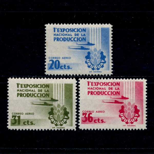 URUGUAY()-#C166~8(3)-PLANES AND SHOW EMBLEM(, ǥ)-1956.1.5