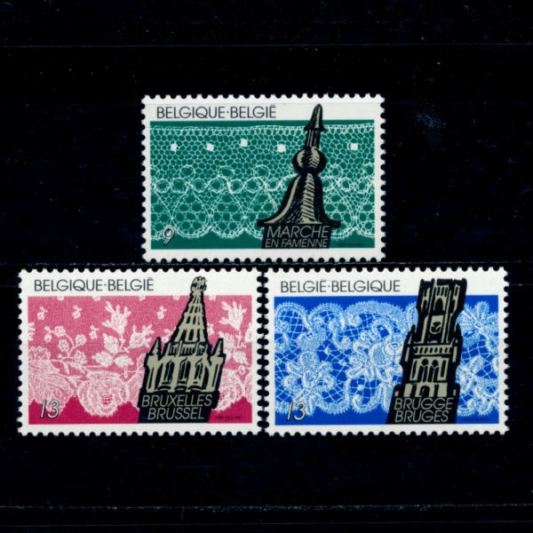 BELGIUM(⿡)-#1308~10(3)-LACE(̽)-1989.3.20