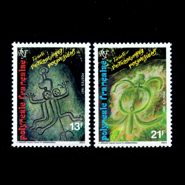 FRENCH POLYNESIA( ׽þ)-#460~1(2)-POLYNESIAN PETROGLYPHS(׽þ Ʈα۸)-1987.5.13