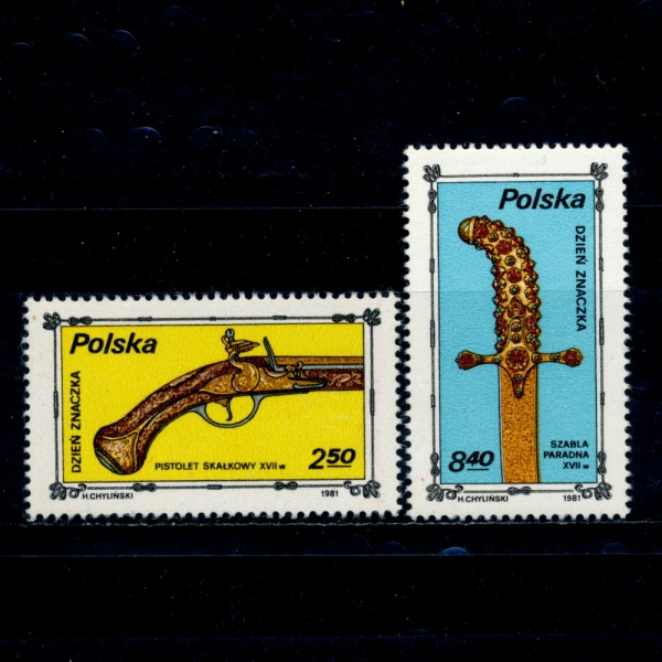 POLAND()-#2480~1(2)-PISTOL AND SWORD, 18TH CENT.(,Į)-1981.10.9