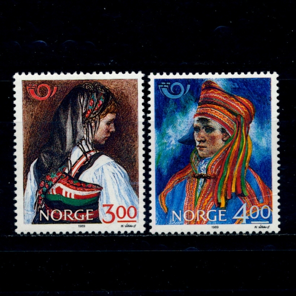 NORWAY(븣)-#940~1(2)-FOLK COSTUMES(μ ǻ)-1989.4.20