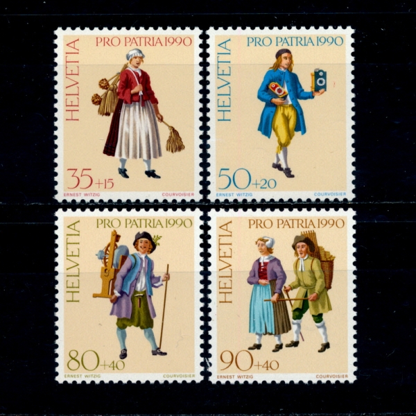 SWITZERLAND()-#B559~62(4)-STREET CRIERS(Ÿ  Ҹ)-1990.5.22