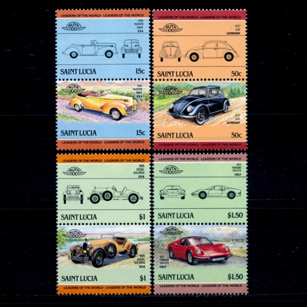 ST.LUCIA(Ʈ þ)-#739~42(4)-AUTOMOBILES(ڵ)-1985.3.29