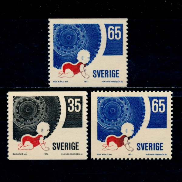 SWEDEN()-#896~8(3)-TODDLER AND AUTOMOBILE WHEEL(,ڵ )-1971.10.20
