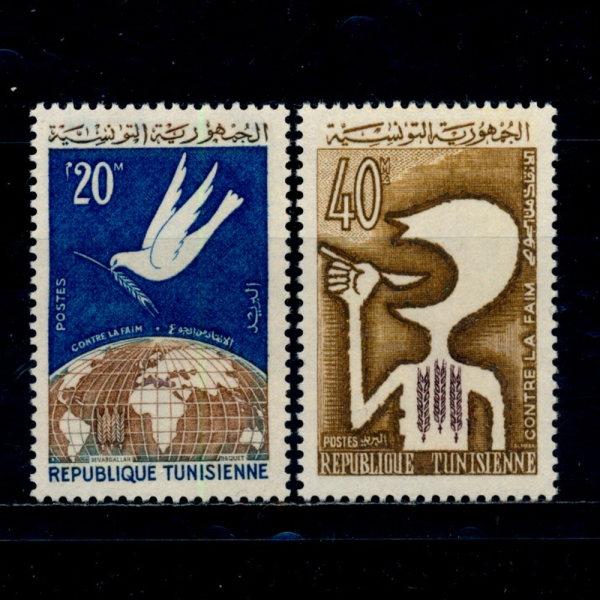 TUNISIA(Ƣ)-#435~6(2)-FREEDOM FROM HUNGER(Ʒκ )-1963.3.21