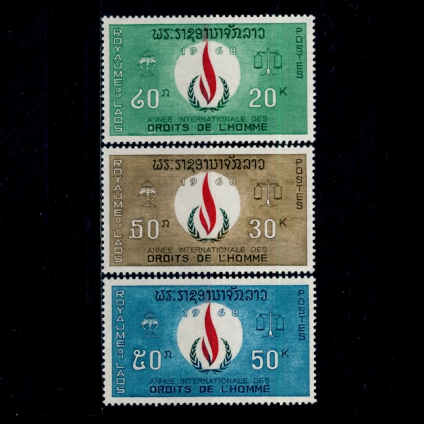 LAOS()-#160~2(3)-HUMAN RIGHTS FLAME(α Ҳ)-1968.2.8