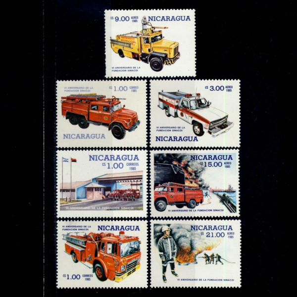 NICARAGUA(ī)-#1477~83(7)-NATL. FIRE BRIGADE, 6TH ANNIV.(ҹ 6ֳ)-1985.10.18