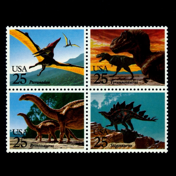 UNITED STATES(̱)-#2422~5(4)-PREHISTORIC ANIMALS( ô )-1989.10.1