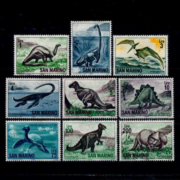 SAN MARINO(긶)-#612~20(9)-DINOSAURS()-1965.6.30