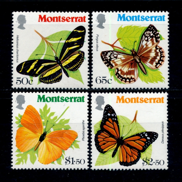 MONTSERRAT(Ʈ)-#441~4(4)-BUTTERFLIES()-1981.2.2