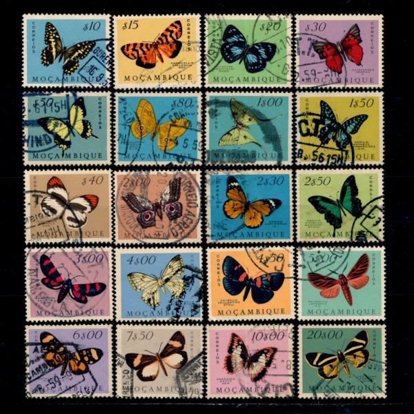 MOZAMBIQUE(ũ)-#364~83(20)-BUTTERFLIES()-1953.5.28