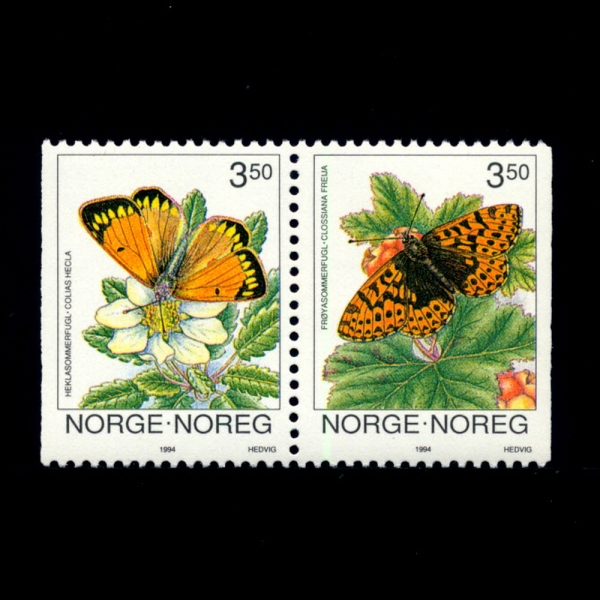 NORWAY(븣)-#1051~2(2)-BUTTERFLIES()-1994.2.12