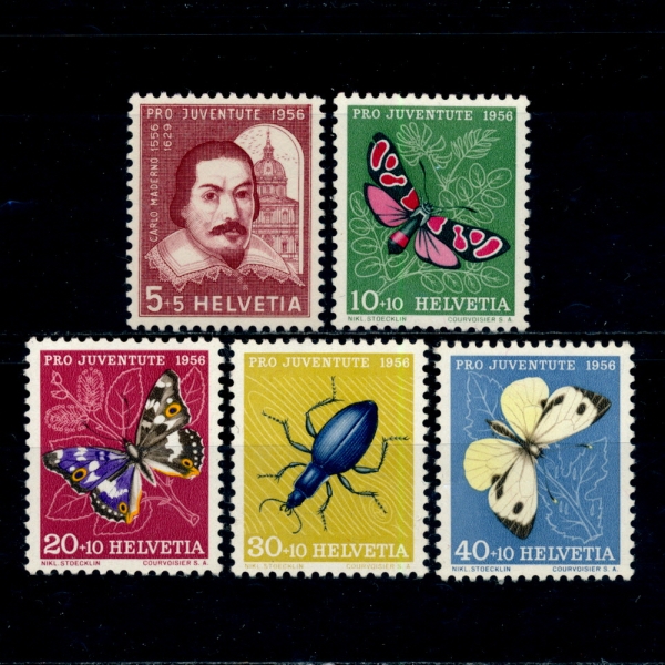 SWITZERLAND()-#B257~61(5)-CARIO MADERNO AND INSECTS(ī ,)-1956.12.1
