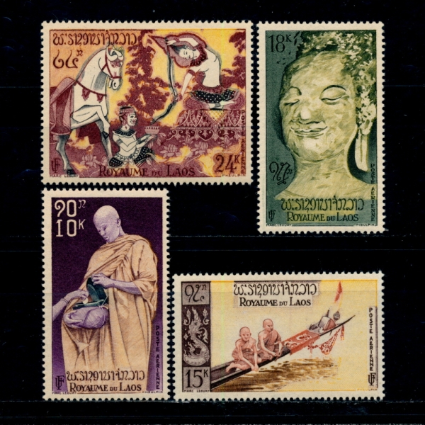 LAOS()-#C27~30(4)-BUDDHA AND MONKS(ó,·)-1957.11.5