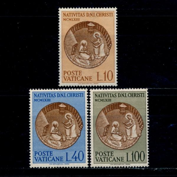 VATICAN CITY(Ƽĭ ñ)-#372~4(3)-AFRICAN NATIVITY SCENE(ī ź )-1963.11.22