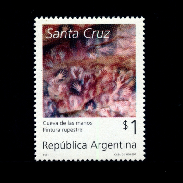 ARGENTINA(아르헨티나)-#1808-1p-CAVE OF THE HANDS, SANTA CRUZ(손의 동굴)-1993.12.18일