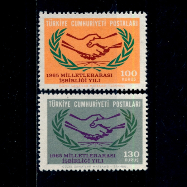 TURKEY(Ű)-#1646~7(2)-INTL. COOPERATION YEAR EMBLEM(  )-1965.6.26