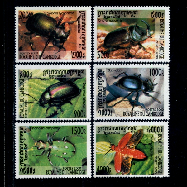 CAMBODIA(į�����)-#1931~6(6��)-BEETLES(��������)-2000.2.5��